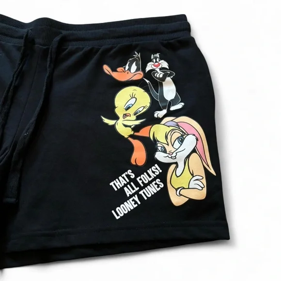 Warner Bros. Black Athletic Shorts with Looney Tunes Characters - Picture 3 of 6